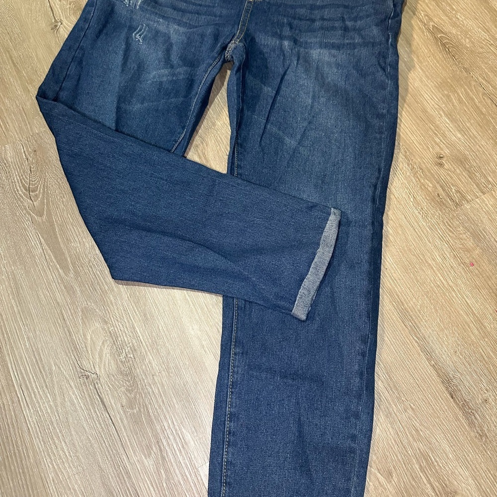 The Rock N Rev Maternity Distressed Denim Overalls NWT - Picture 6 of 6